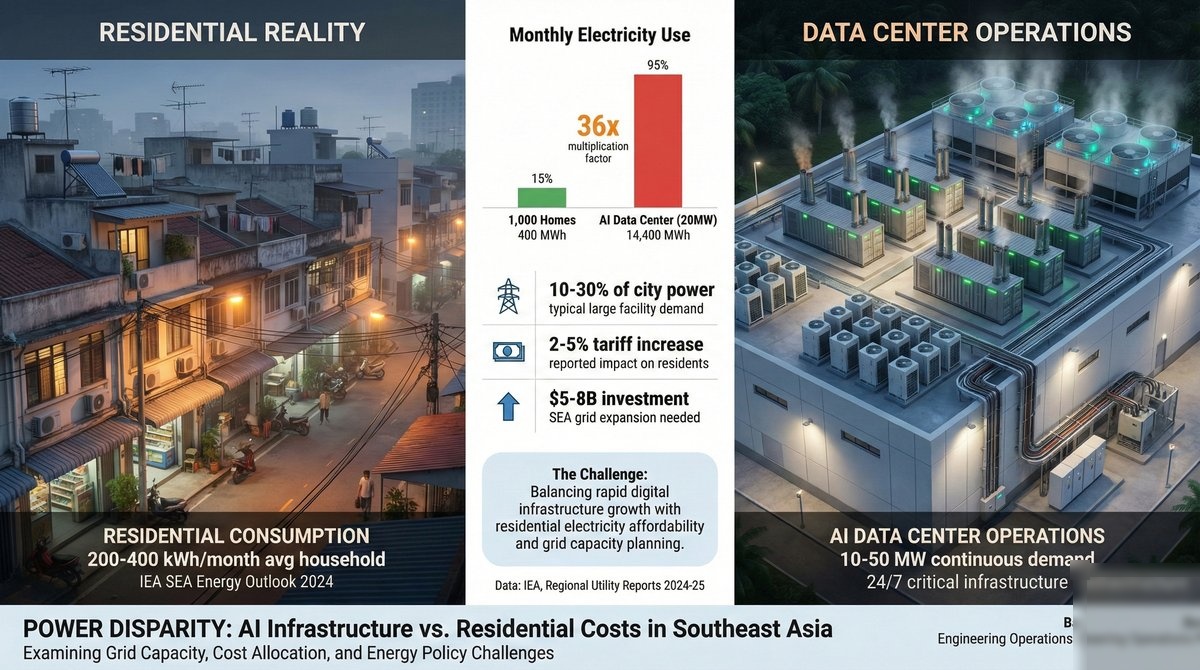 AI Data Center Electricity Consumption Impact Infographic