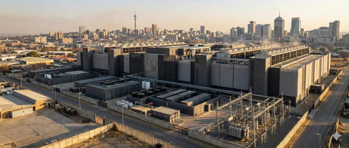 PFAS forever chemicals in data center cooling systems — aerial view